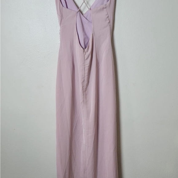SUPER DOWN Revolve Lilac Gown Front Slit Spring Wedding Brides Maid Dress Sz XS - Picture 6 of 7